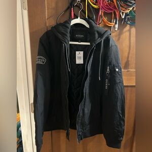 GUESS Men's Black Bomber Jacket